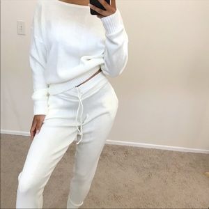 White sweat suit